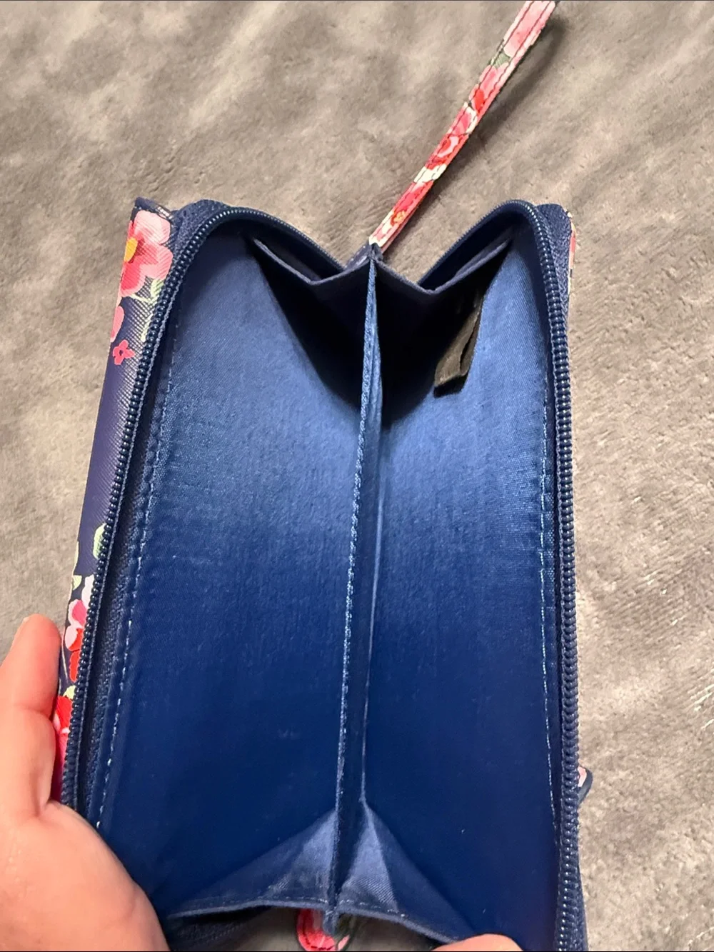 Floral Navy Wristlet Wallet - Women's Floral Zip Clutch